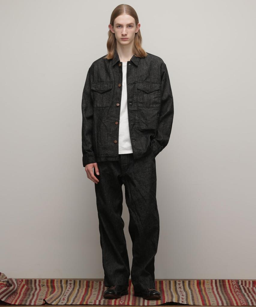 Schott NYC JAPAN NEP DENIM FIELD PANTS, Men's, Size 36, Black, 782-4111007