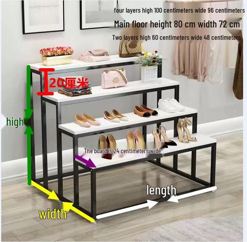 Creative Children's Clothing Display Rack with Faux Marble Waterfall Table