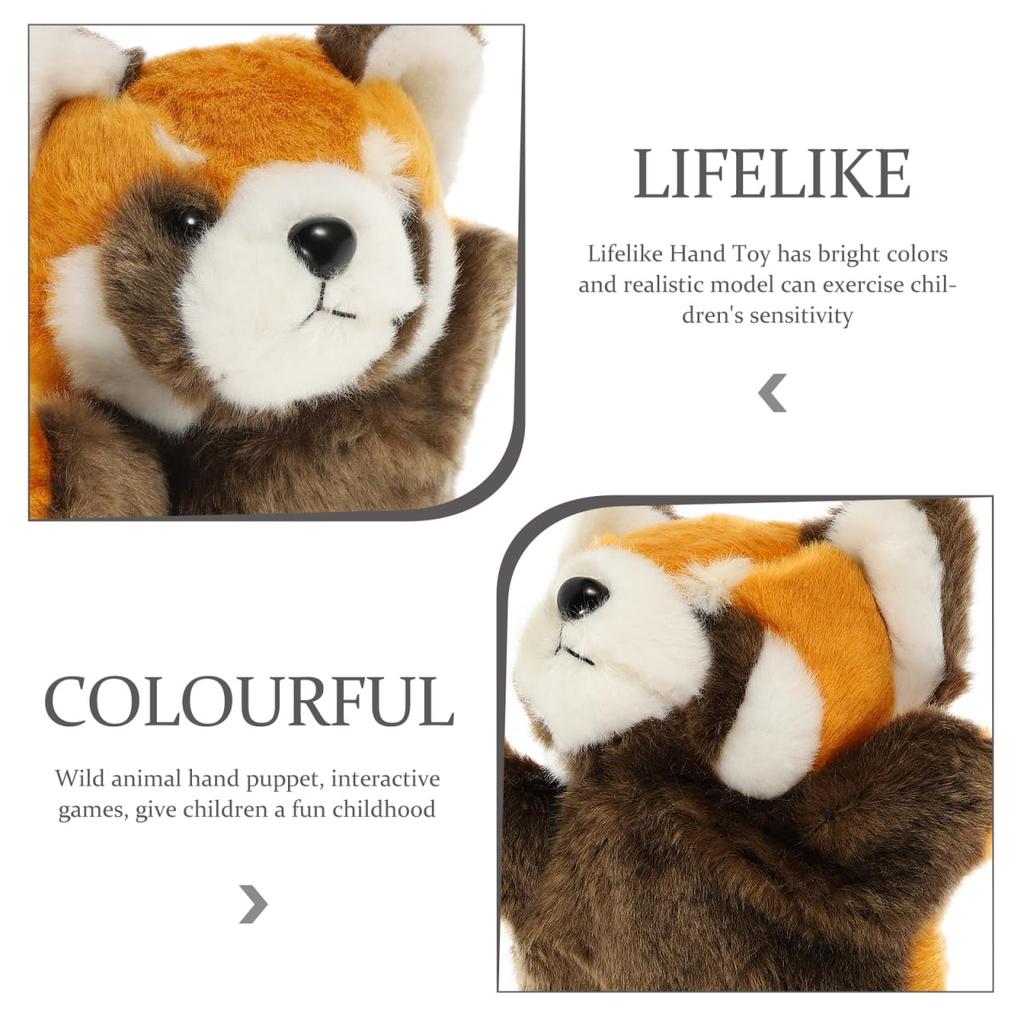 STOBOK Red Panda Hand Puppet, Cute Plush Toy with Moving Mouth for Ventriloquism and Parent-Child Play