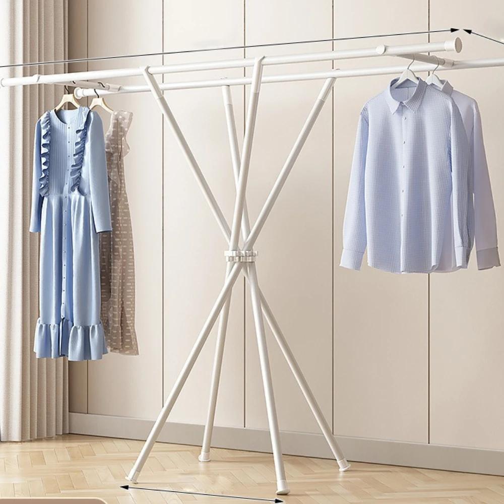 Foldable Clothes Hanger Floor Type Quickly Folding Household Drying Rack Indoor Balcony X-shaped Outdoor Simple Clothes Rack
