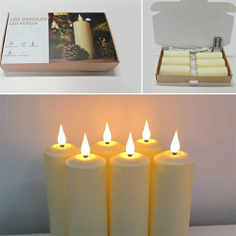 

Светодиодные свечи, перезаряжаемые через USB-таймер с дистанционным управлением, мерцающие огни, свадебные свечи, свечи на день рождения, домашний декор, зарядное устройство для свечей
