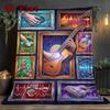 Guitar Frames Fusion 2D Flat Pattern Flannel Blanket, High Quality All Seasons, Home Decor, Warmth and Comfort, Perfect for Christmas Gifts.