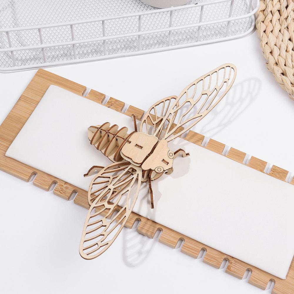 Assembly Toy Handmade Wooden Puzzle Wood Insect Animal DIY Jigsaw Board Montessori 3D Puzzle