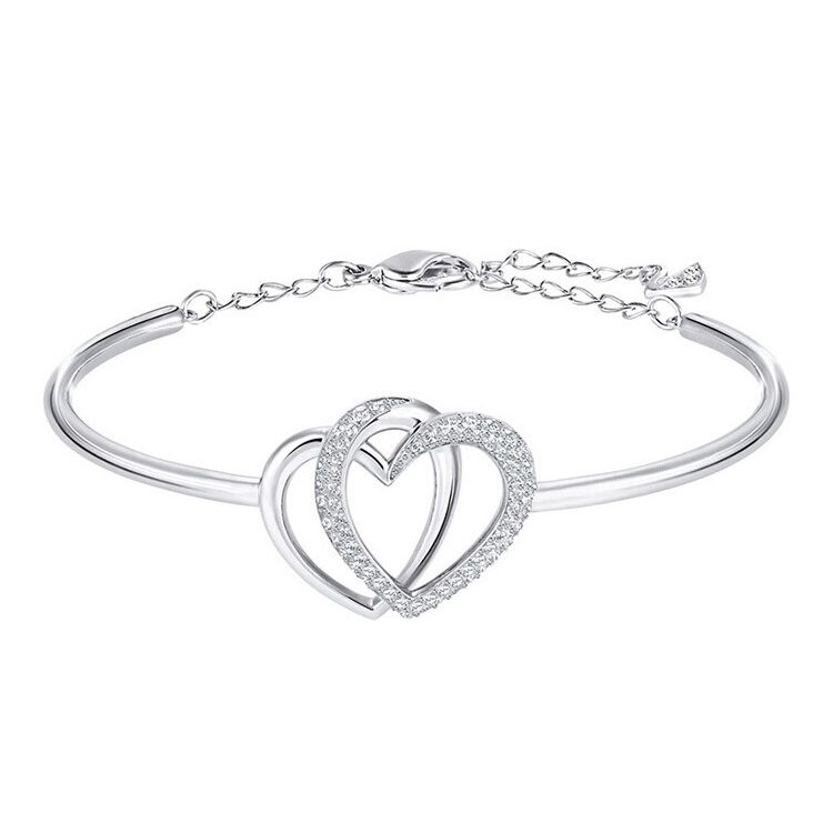Swarovski Dear Interlocking Heart Crystal Bracelet Women bracelet 5345478 Box (Random Color)
