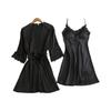 Set Pigiama - Camicia di Seta con Pizzo e Fascia Lingerie Homewear