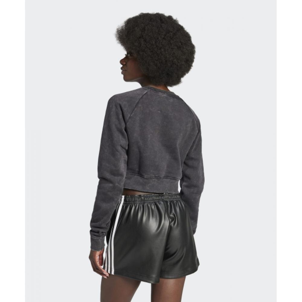 Adidas Washed Cropped Sweatshirt   Black Iw5559