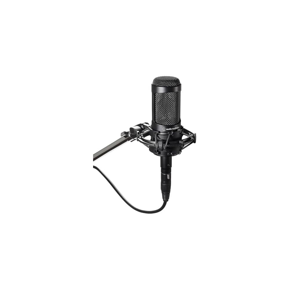 Audio-Technica AT2035 Condenser Microphone Cardioid Pattern Low Cut Switch Pad Switch Shock Mount Included Black