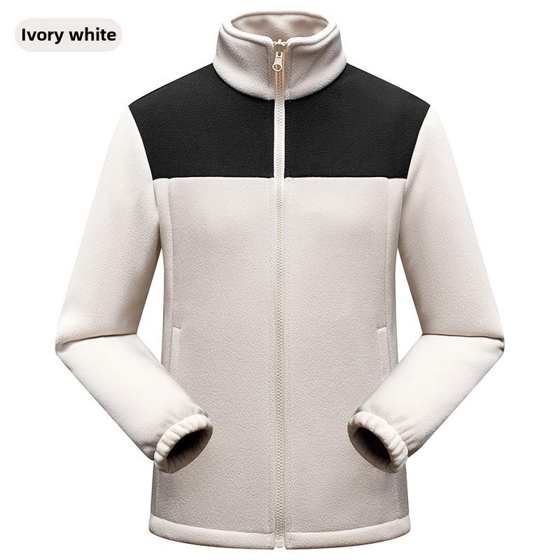Men's Brushed Heather Fleece Jacket  Midweight Zip Up Jacket with Fleece Exterior and Sherpa Bonded Interior