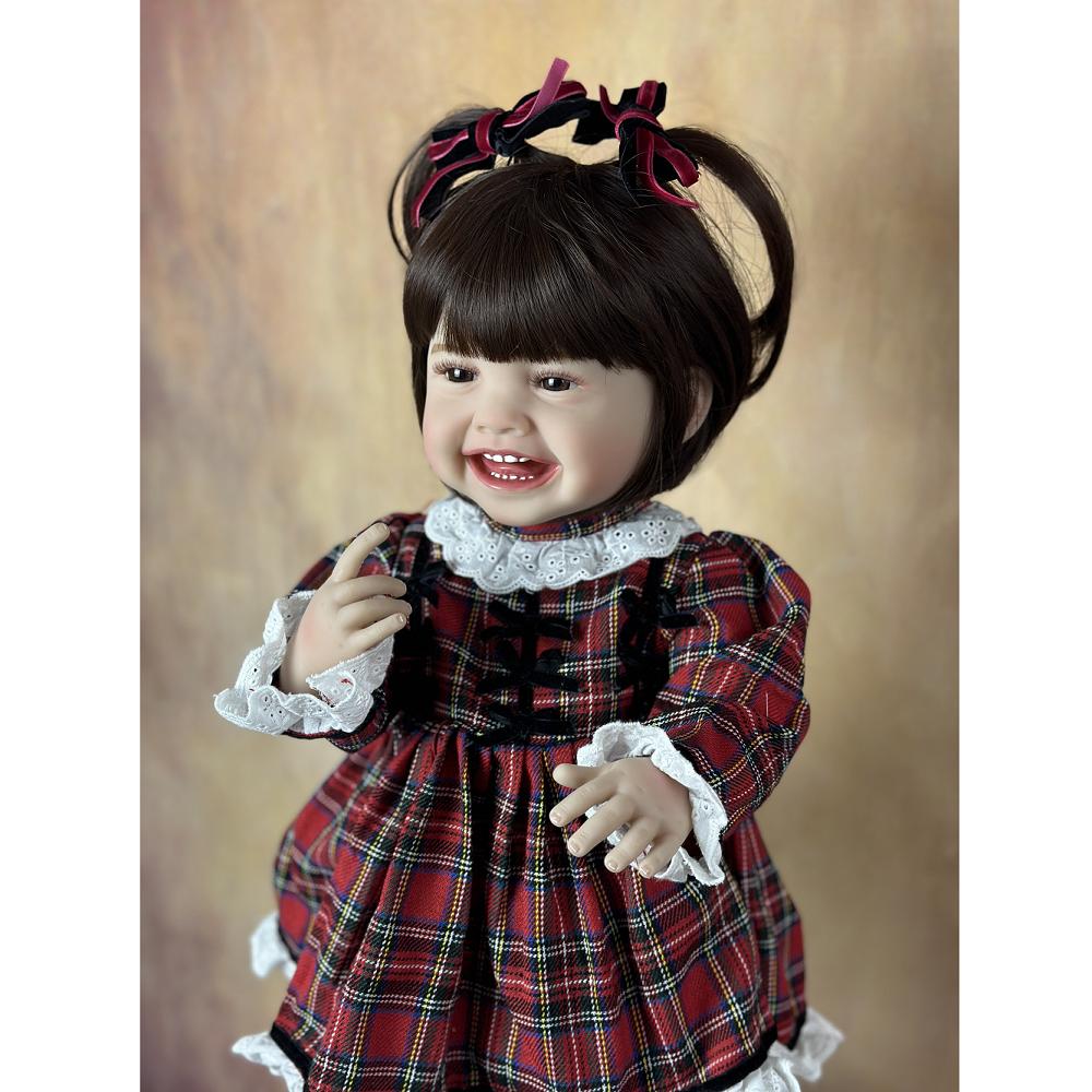 BZDOLL New Face Mila 55 CM Full Silicone Body Realistic Reborn Baby Can Stand Girl Doll Princess Toddler Bebe Birthday Gift