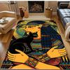 Ancient Egyptian Woman and Black Cat Print Carpet for Bedroom Living Room Bedside Sofa Floor Mat Modern Home Decor Area Rug