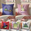 Anime W-Wizard Frog Cute Cushion Cover Pillowcase Short Plush Invisible Zipper Room Sofa Cushion Cover