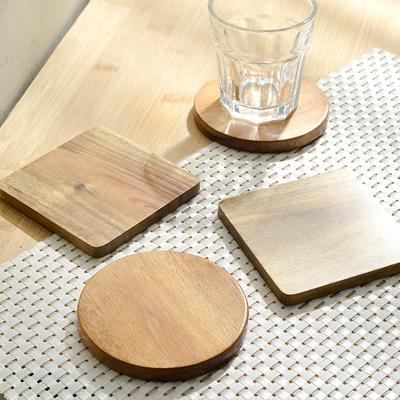 Akazienholz Untersetzer Handwerk Holz Isolierpad Holz Kaffeetasse Schreibtischmatte Holzdekoration