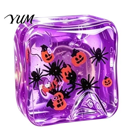 Stress Relief Toy for Halloween Christmas, Anxiety Reduction Ice Cube Squeeze Relieving Toy, Slow Rising Clear Sensory Holiday Gift Rebound