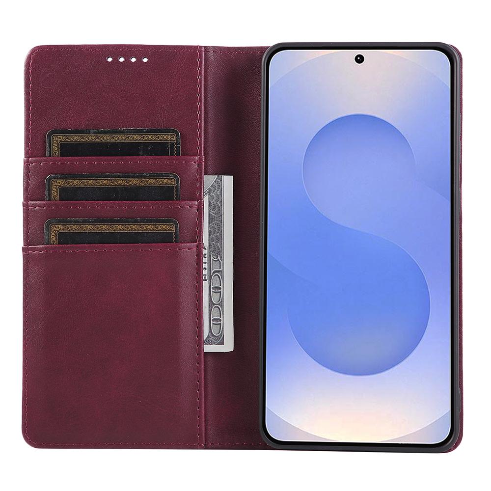 

For Samsung Galaxy S25 Edge Case RFID Blocking PU Leather Phone Wallet Cover Brown