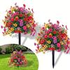 Eucalyptus Flower Artificial Fake Violet Flower Ground Stake Micro Landscaping Simulation Violet Flower Bouquet Plastic Yard Art