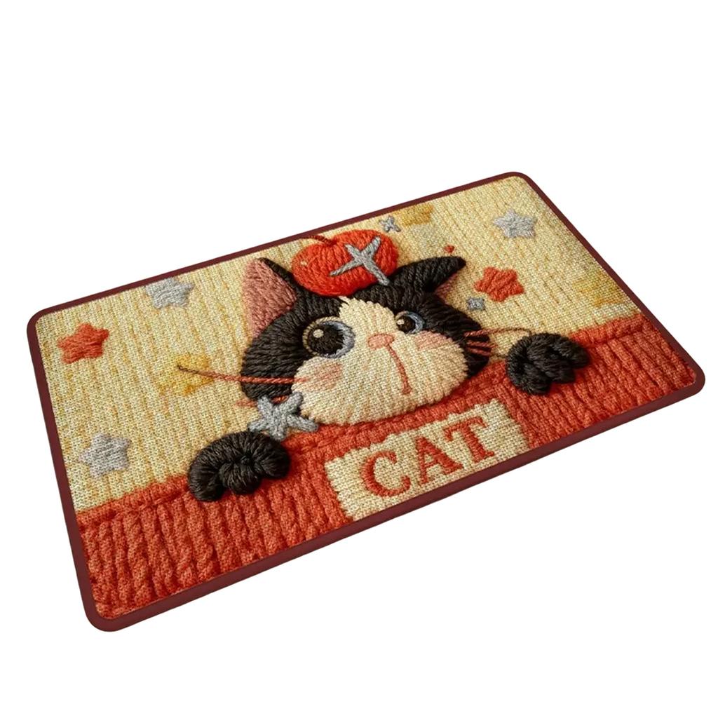 40x60cm Cartoon Bathroom Mat, Faux Wool Woven, Absorbent, Non-, Suitable For Bathrooms, Bedrooms, And Doorways.