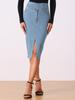 Allegra K Women's High-Waisted Split-Hem Pencil Jeans Skirt, Light Blue, Size M