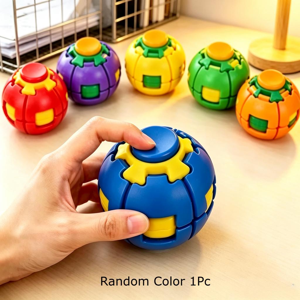 Multicolor Pressable Rotating Decompression Fidget Ball, Smooth Spinner Toy, Handheld Focus Gadget To Release Pressure & Calm