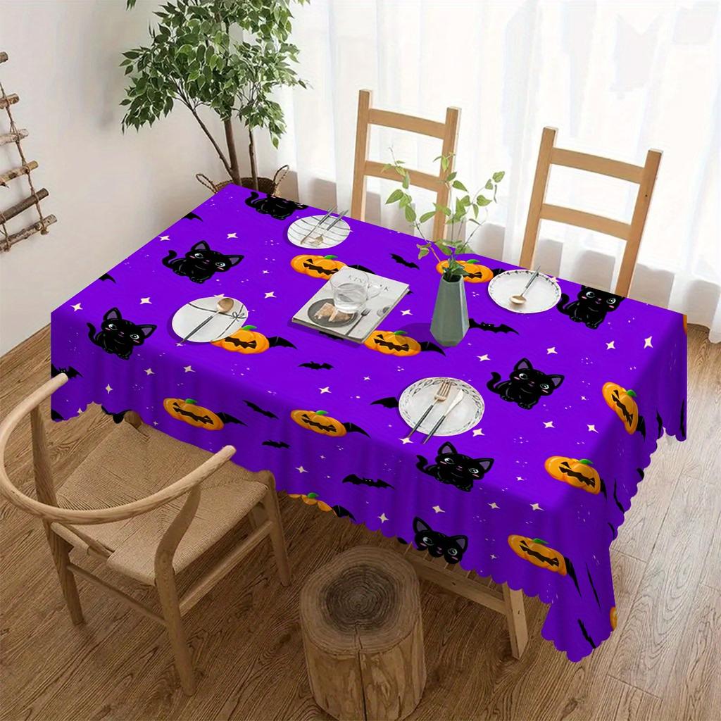 Halloween Themed Rectangle Tablecloth for Tables Decor Kitchen Dining Waterproof Wedding Party Table Cloth Halloween Decorations