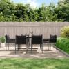 VidaXL Garden Chairs with Cushions Set of 6 Black 54x61x83 Cm Rattan 3187090