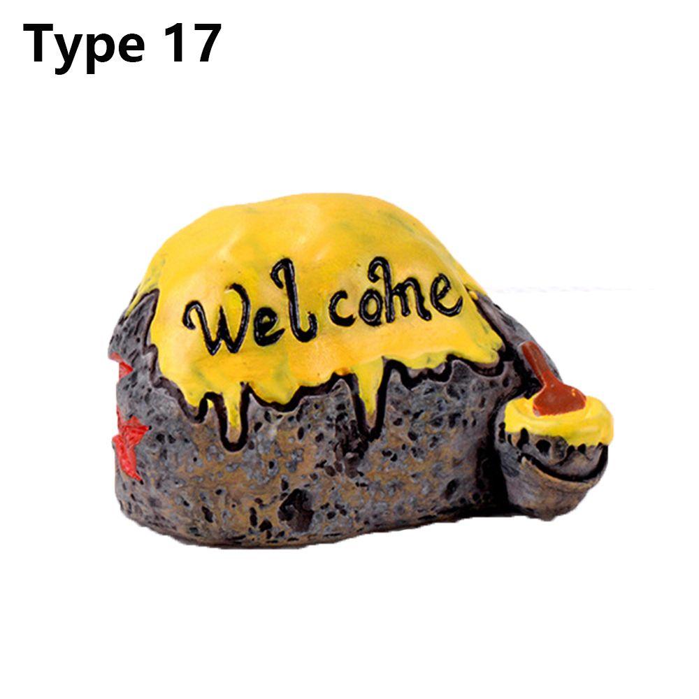 Micro Landscape Simulation Stone Signpost Welcome Stake Figurine Fairy Garden Mini Road Sign