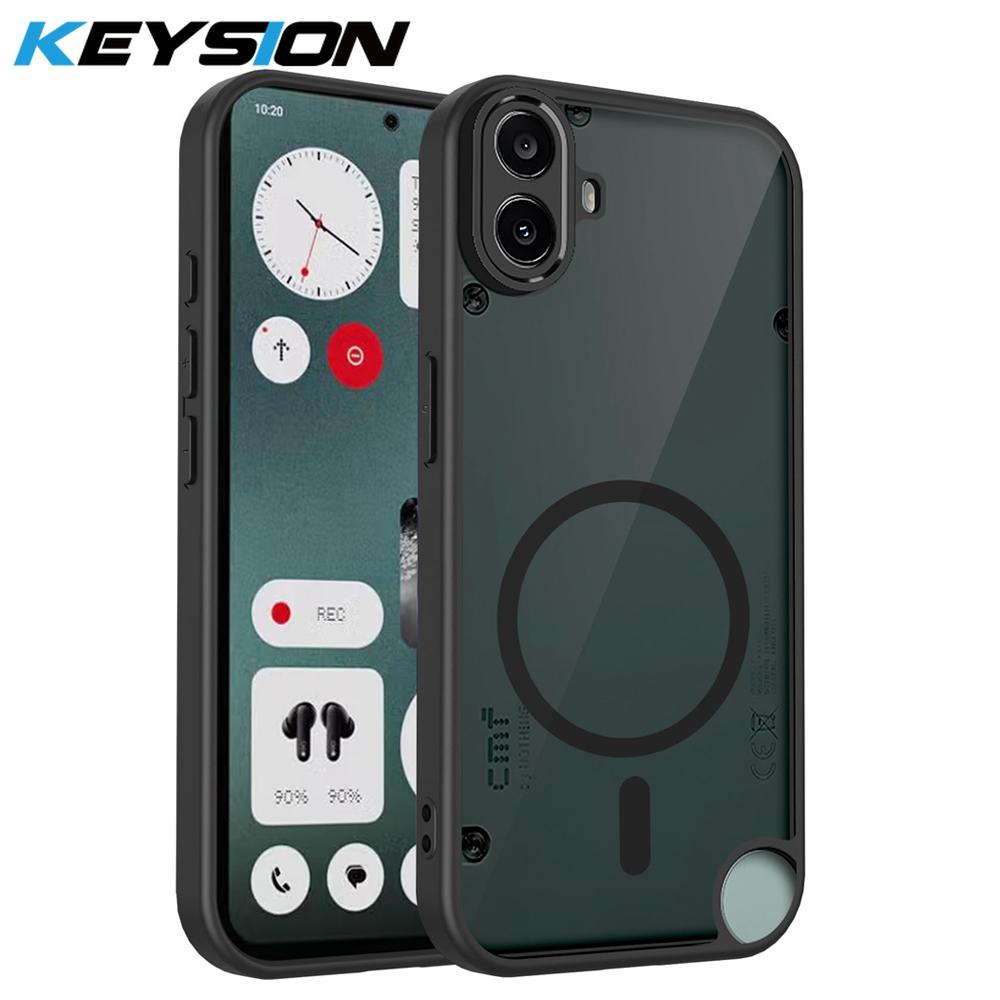 

KEYSION Magnetic Phone Case for Nothing CMF Phone 2 Pro 1 Silicone+PC Matte Translucent Shockproof Cover for CMF Phone 1 2 Pro for CMF Phone 1 чорний