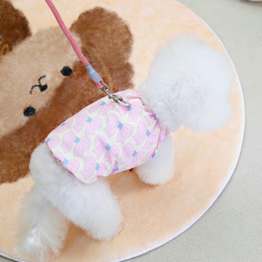 Spring and Summer Thin Pet Clothes Small Dog Summer Anti-hair Loss Bow Print Suspender Poodle Clothes