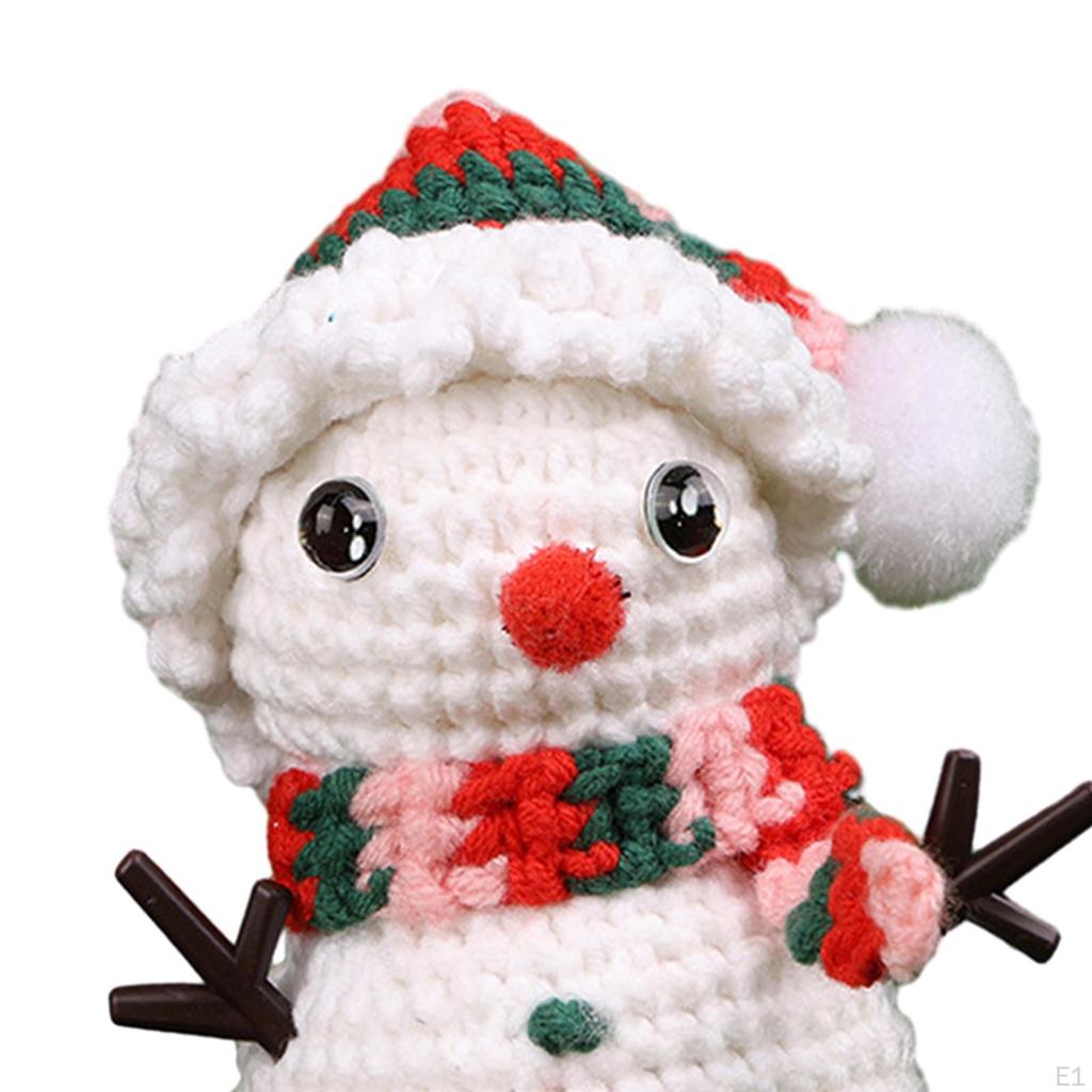 Christmas Crochet Kits Crocheting Craft Set Pendant Handmade for Beginners DIY Doll