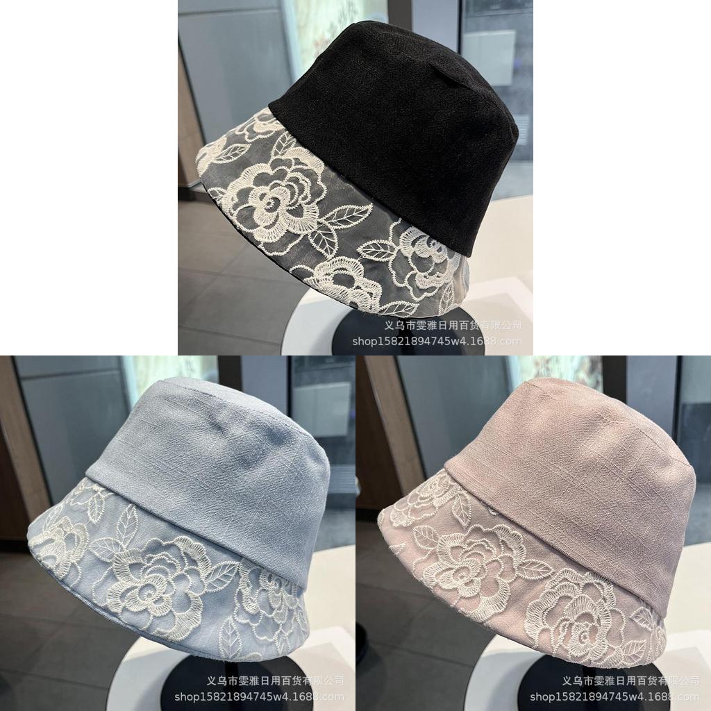 Women Sun Protection Bucket Hat With Lace And Linen For Summer Outdoors