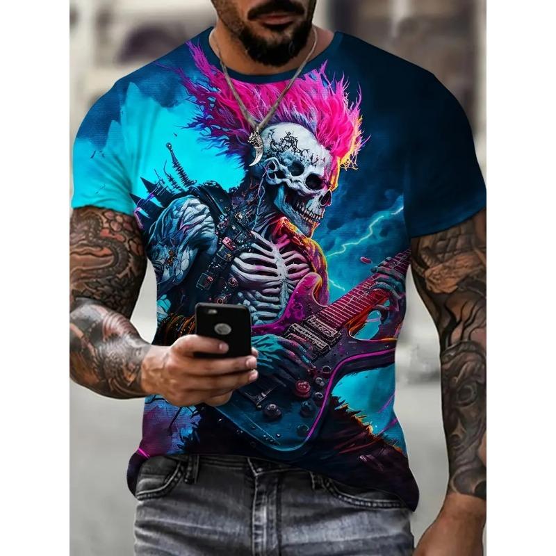 Summer Palm Tree Pattern T-Shirt Men Fashion Nature Pattern T-Shirt Casual 3D Printed Short Sleeve T-Shirt