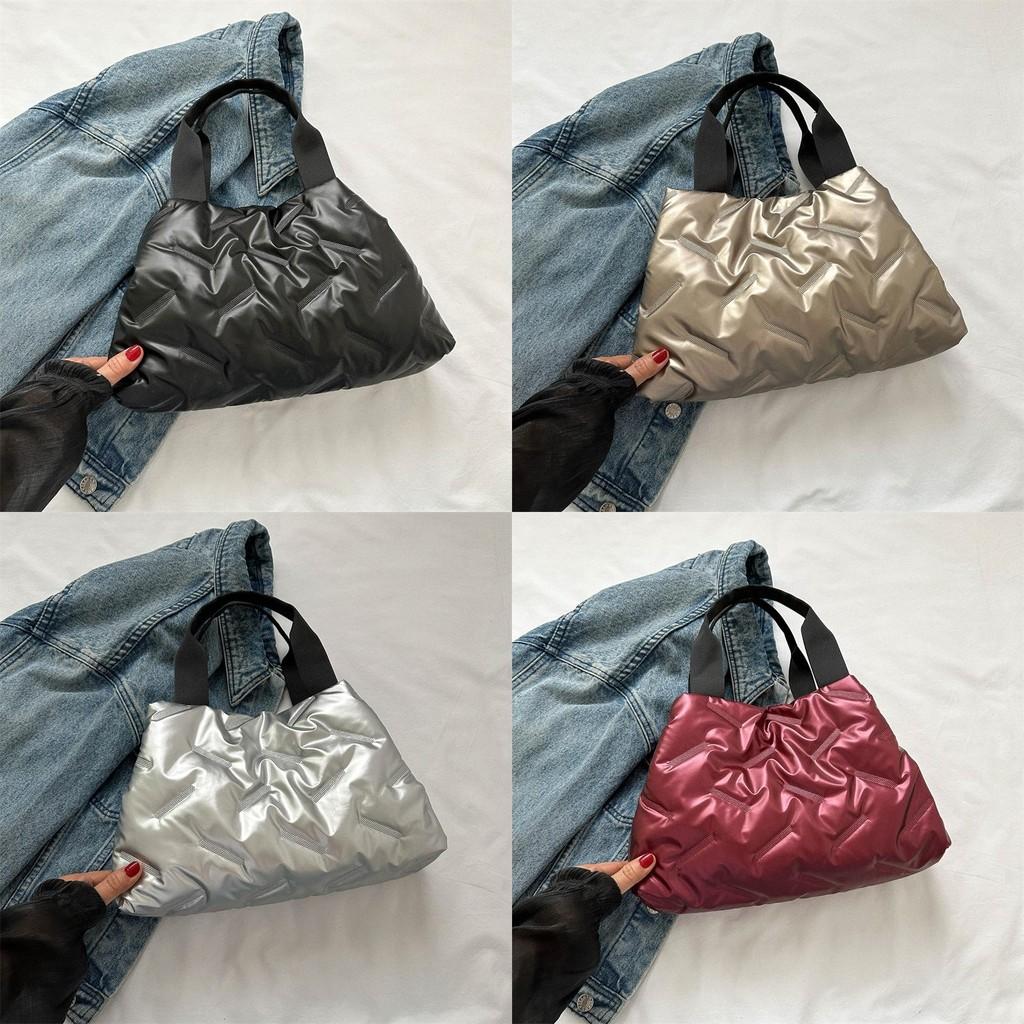 Stylish Versatile Large Capacity Tote Bag For Women In Black Gold Silver Red Green