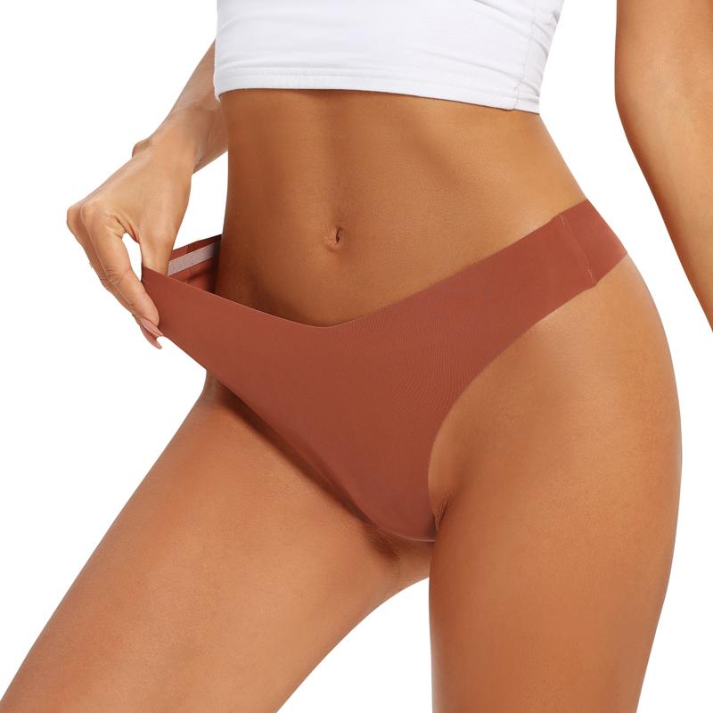 3Pcs/Lot Women Sexy Ice Silk Panties Low-waist No Trace Underwear Thong Female G String Breathable Lingerie Temptation Intimates