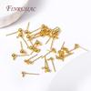 3/4MM Ball Post Earring with Closed Ring 18K Gold-Plated Silver Needle Material Earrings DIY Jewelry Making Earrings Accessories