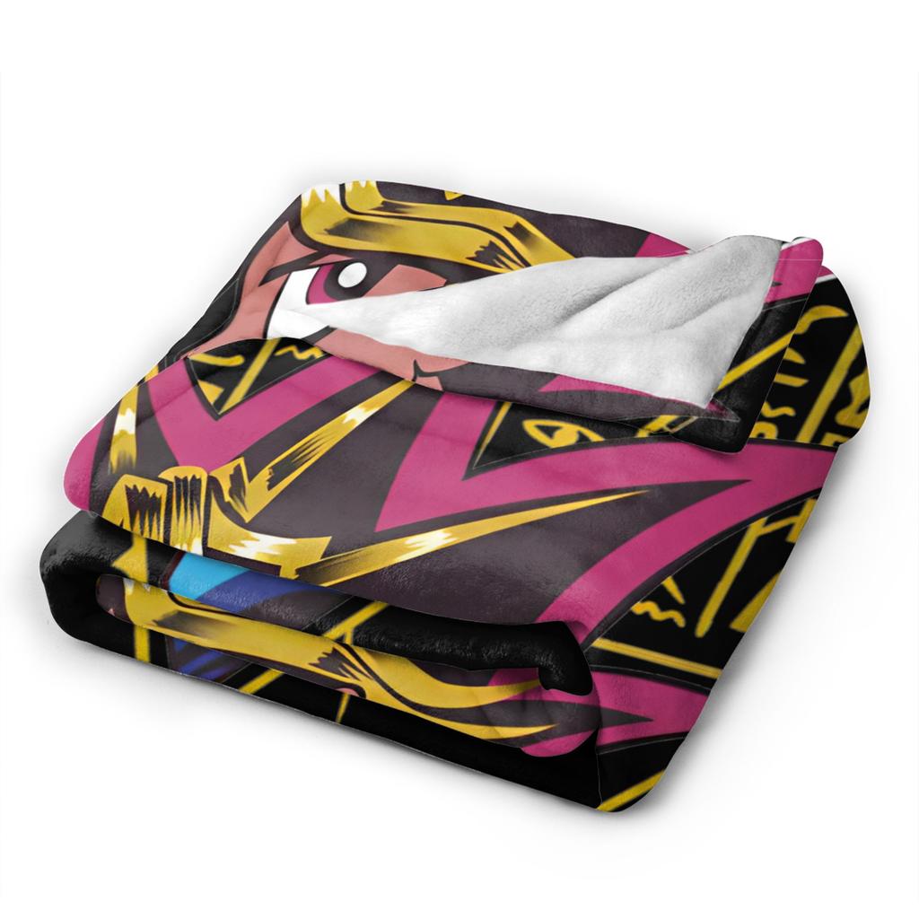 Duel Master - Egyptian Cards Knitted Blankets Fleece Yu-Gi-Oh! Super Warm Throw Blanket for Car Sofa Couch Bedspread