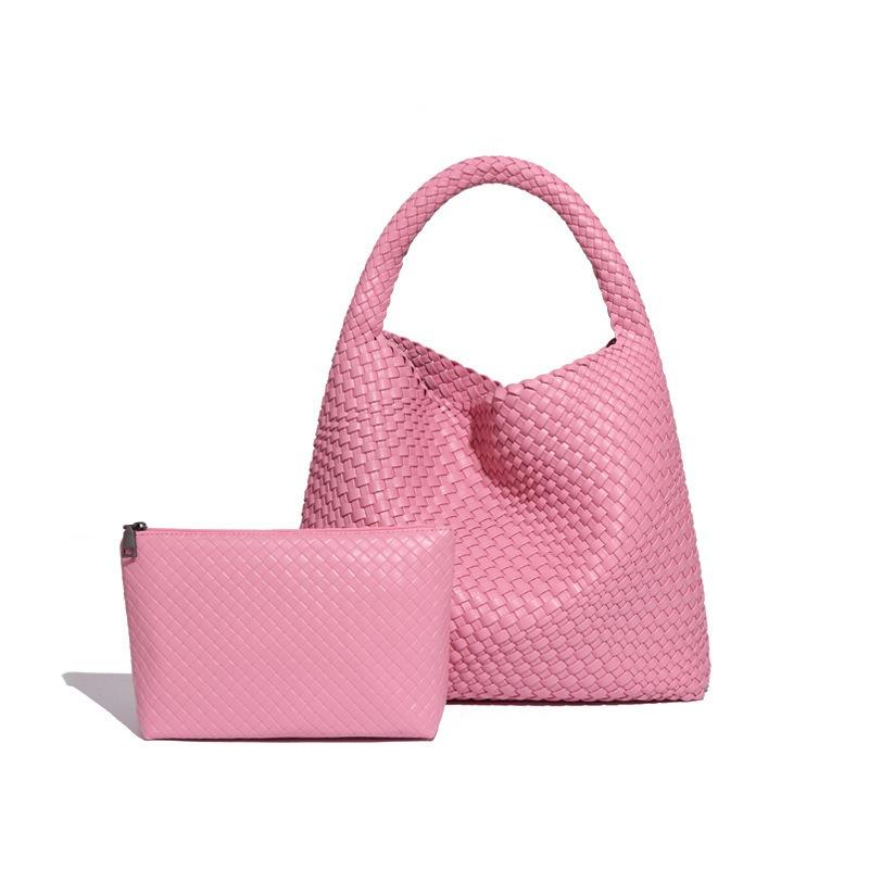 Pure Hand-woven Women's Bags, Large-capacity Shoulder Handbags, Fashionable and Versatile Underarm Bags, Exquisite and Simple