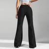 Ladies Fashion Loose Draw String Waist Solid Color Cargo Pants Leisure Flares