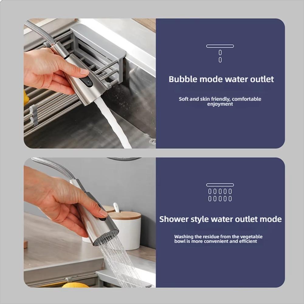 360° Drehbarer Küchenspültischhahn Ausziehbar Warm Kalt Hähne Langlebige Küchenarmaturen Küchenspüle