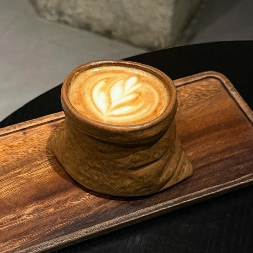 Non-slip Bag Ceramic Cups Large-caliber Irregular Mugs Tea Cup Coffee Cups  Household