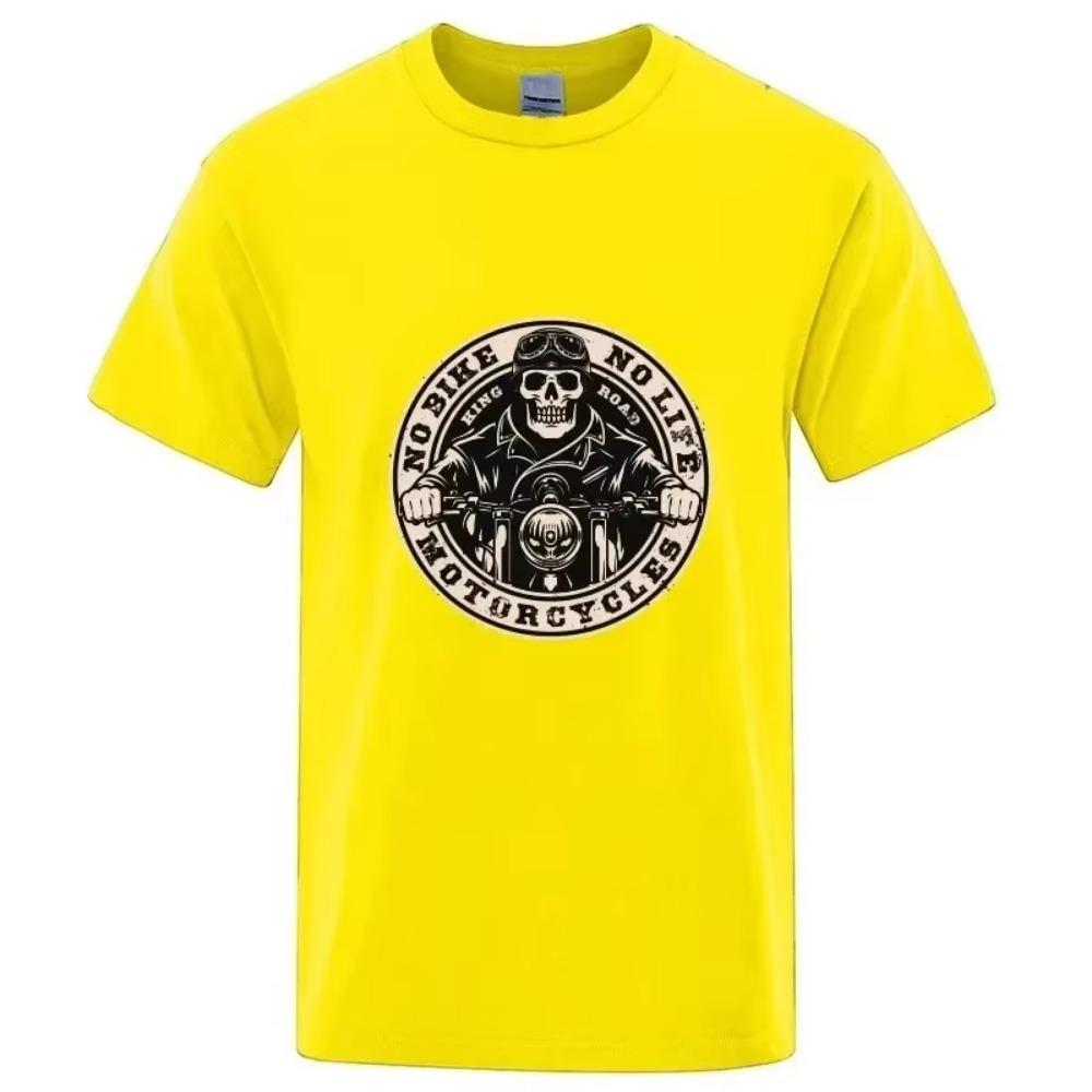 Lebka Tričko s krátkým rukávem Motorkářský závislák Píst Hip Hop Bavlněné tričko Pánské tričko Cool trička Harajuku Móda Streetwear