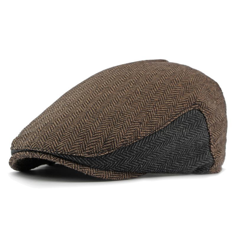 Hat Stitching Beret Men British Forward Cap Large Size Cap Women Peaked Cap