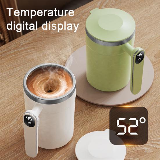 Automatic Magnetic Stirring Mug Rechargeable Blender Cup with Detachable Stirrer Portable Electric Mixing Mug for Hot Chocolate Protein Shakes Coffee