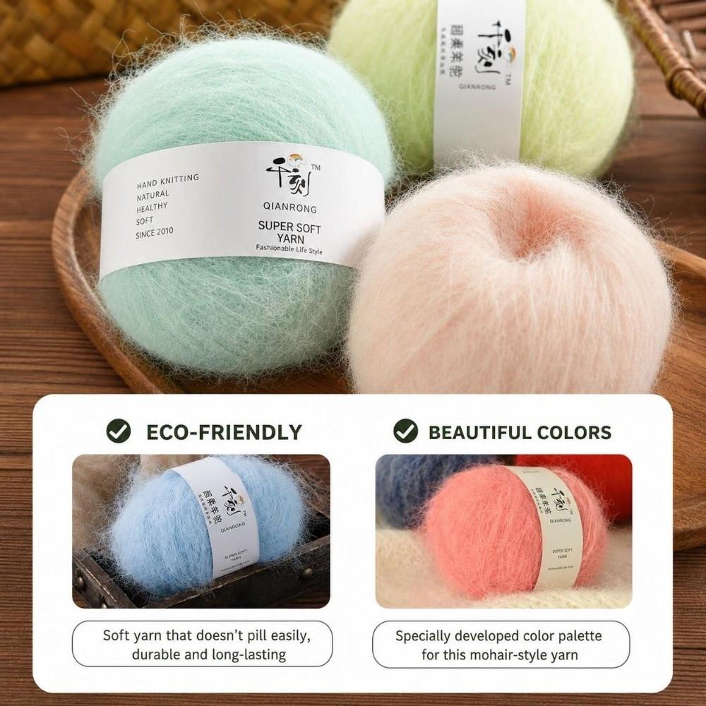 25g Mohair Yarn Thick Thread Long Hair Yarn New Plush Yarn Hat Scarf Sweater