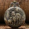 Pendant Animal Zodiac Pocket Watch Vintage Charm Unisex Fashion Quartz Pocket Watch Necklace