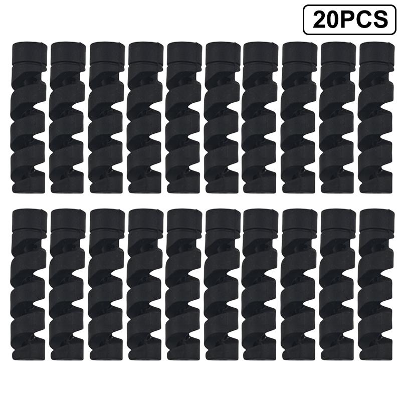 20PCS Spiral Silicone Cable Saver Cover for USB Wire Durable Cord Protector Winder Prevents Breakage for Computer Desk Use
