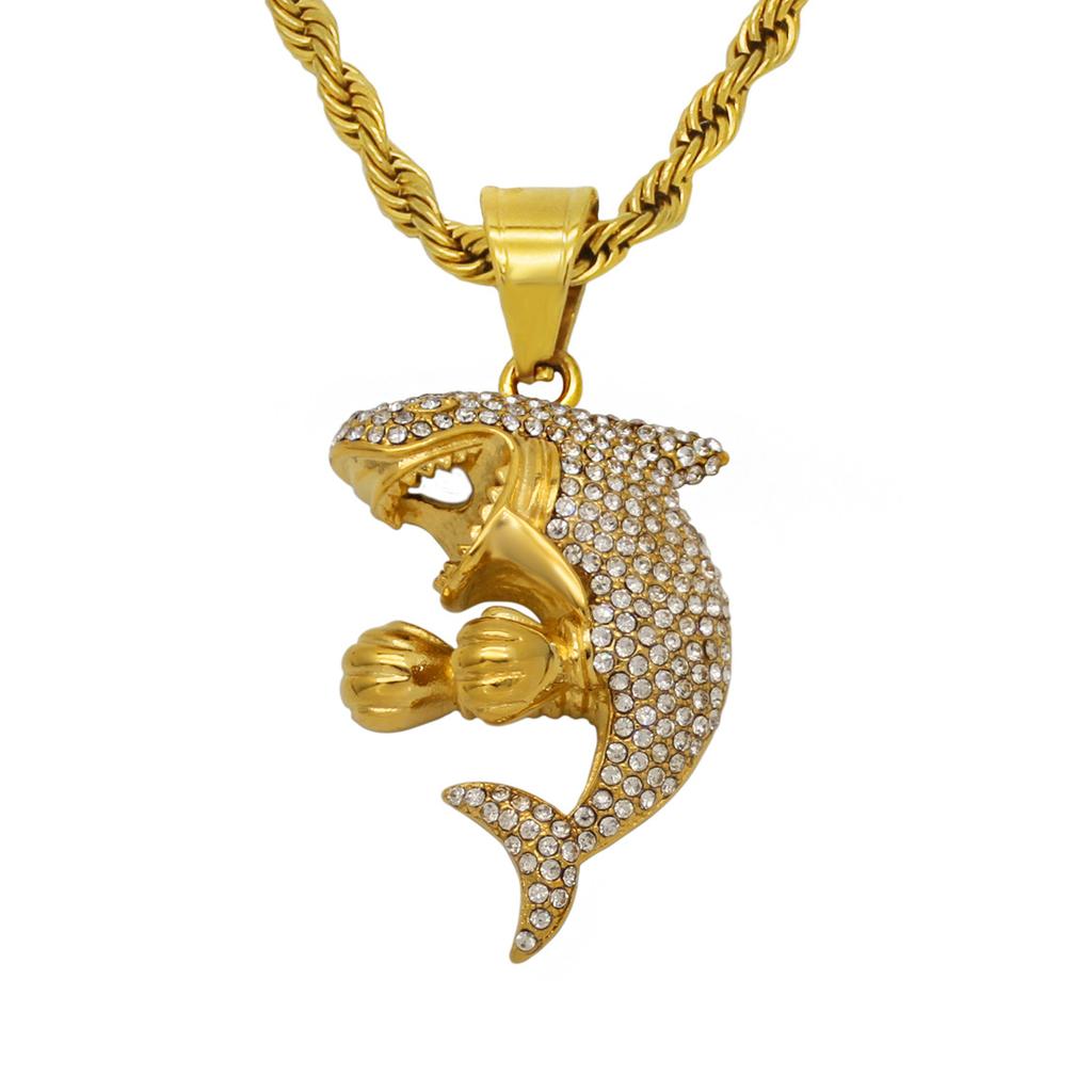 Ciondolo Hip-hop Tridimensionale Guanti da Pugilato Balena Nicchia Moda Accessori di Lusso Leggero Collana