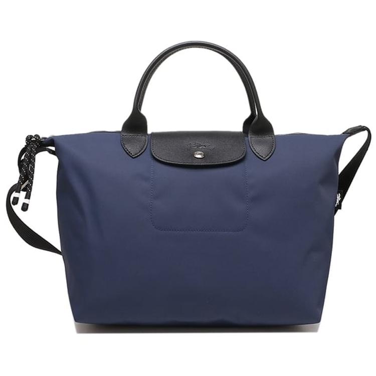 Longchamp Le Pliage Energy Correa de Hombro Ajustable Hebilla Cierre de Cremallera Ribete de Cuero Bolso de Hombro Cruzado Mediano Bolsos para Mujer 1515HSR006