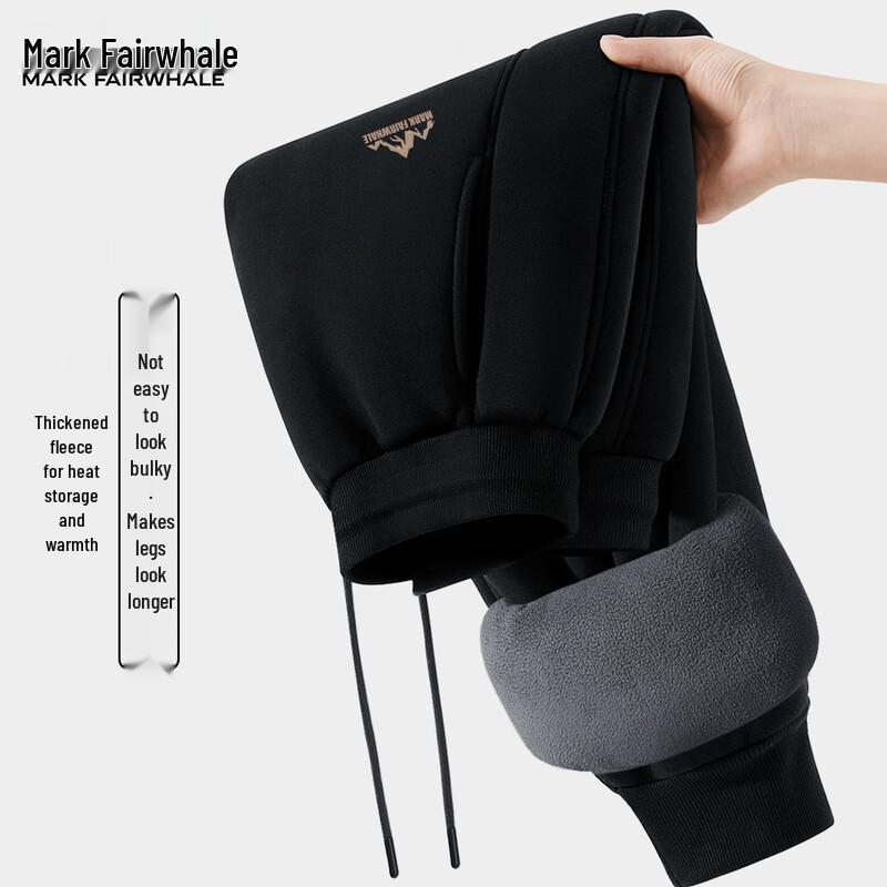 Mark Fairwhale Men's Fleece-Lined Straight-Leg Cuffed Casual Pants