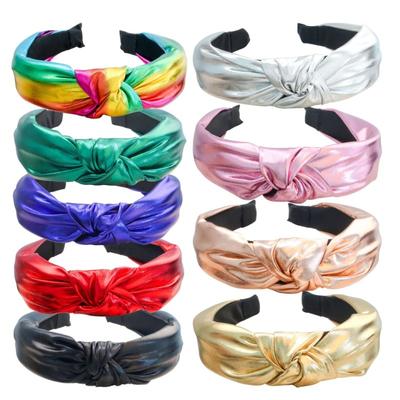 PU Leather Knotted Hair Band Wide-edge Facial Hair Clip Fashionable and Elegant Headband Hair Accessory