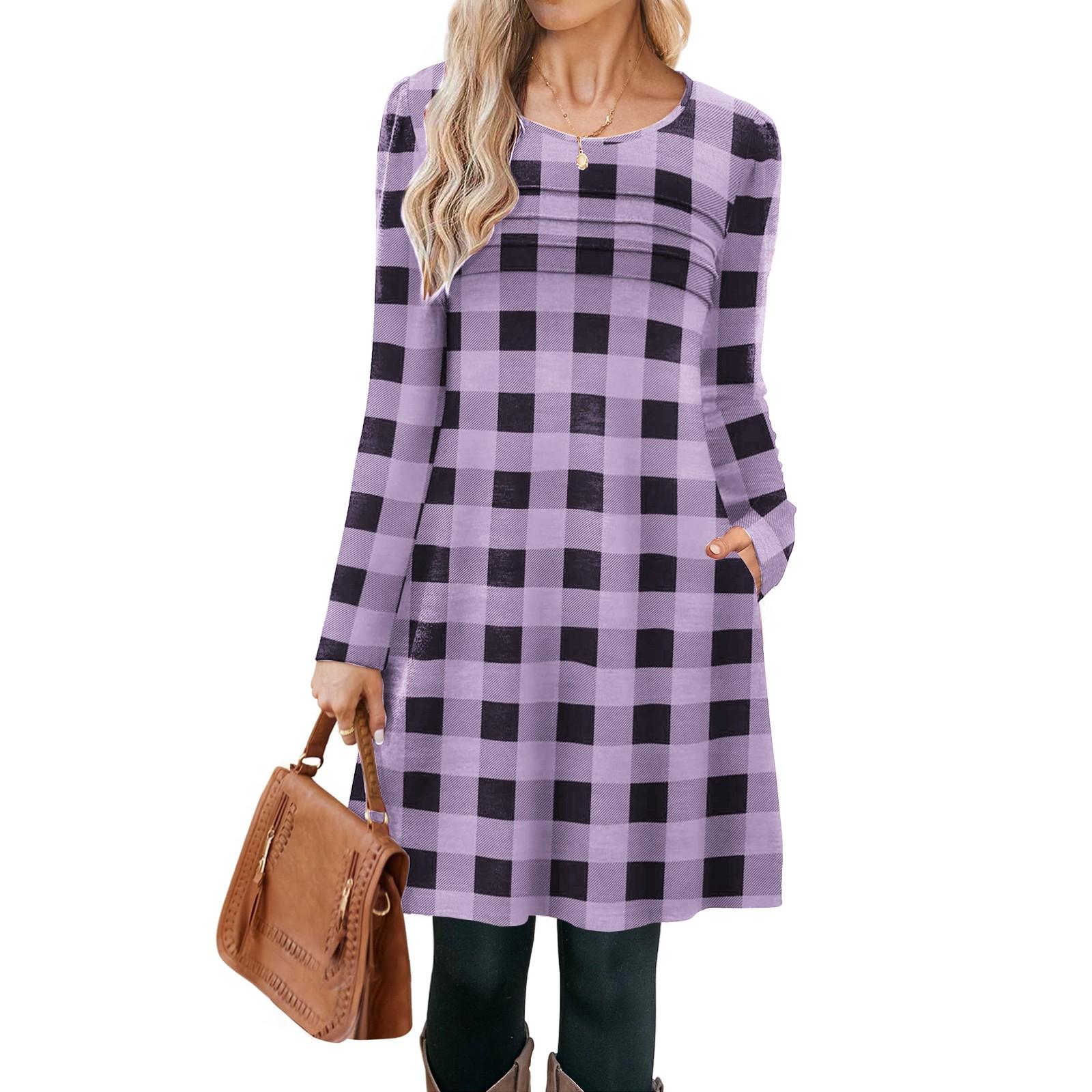 

Женские повседневные модные платья с длинным рукавом, с графическим принтом, винтажные, с карманами M