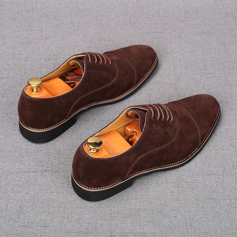 Fashion New Fashion Men's Charm Pointed Suede Leather Oxford Flats Casual Shoes Male Homecoming Wedding Dress Prom Zapatillas Hombre